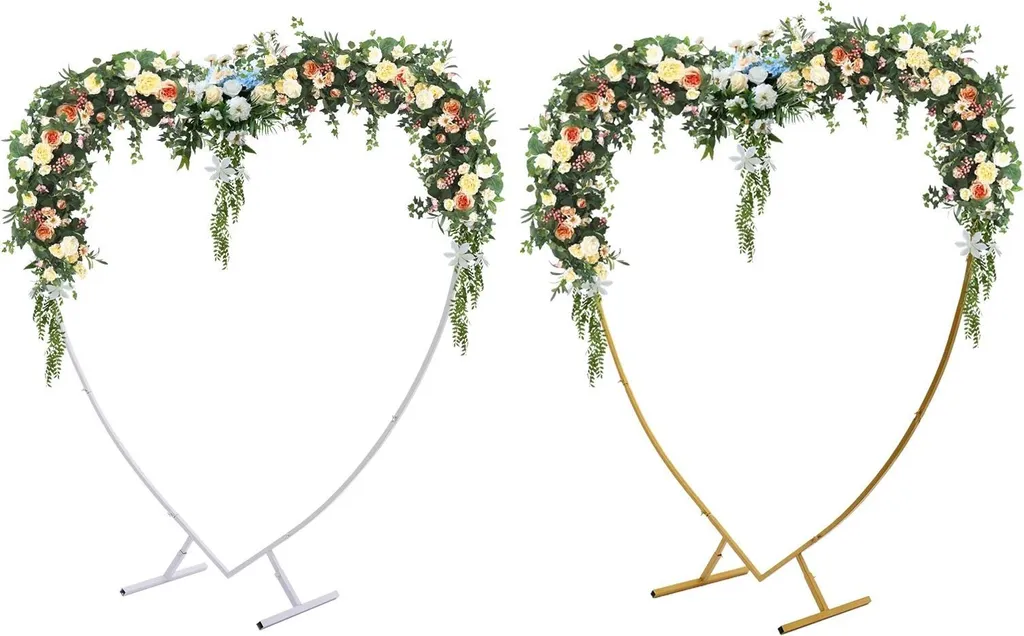 Arche de mariage robuste en cœur 2,1m : structure stable et montage facile - 7