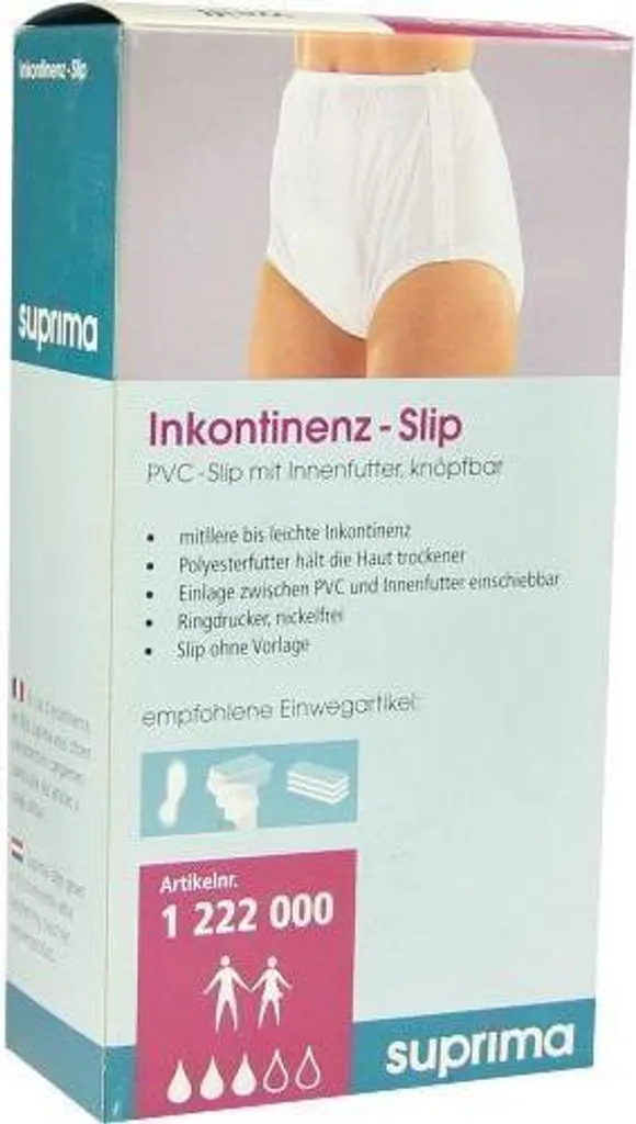 Slip Suprima PVC 1-222-000 Taglia 42 - Mutanda Impermeabile con Bottoni