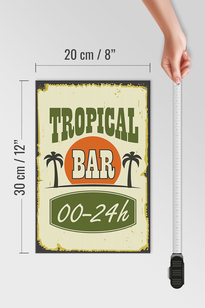 Dřevěná cedule Alkohol 20x30cm Tropical Bar 00 - 24 h Obrázek produktu 5
