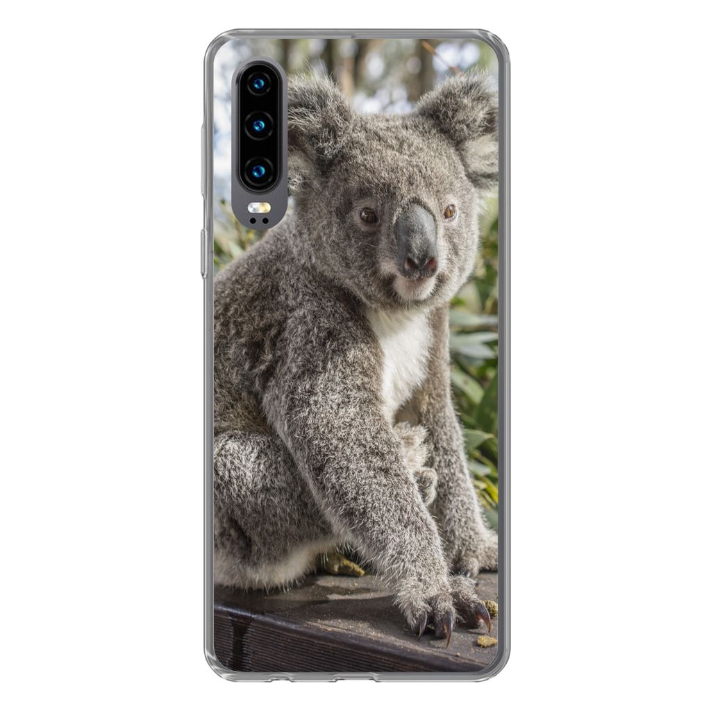 MuchoWow Handyhülle Schutzhülle Hülle für Huawei P30 Koala - Regal - Pflanzen - Kinder - Jungen - Mädchen Silikon Softcase Handy Hülle - Ka...