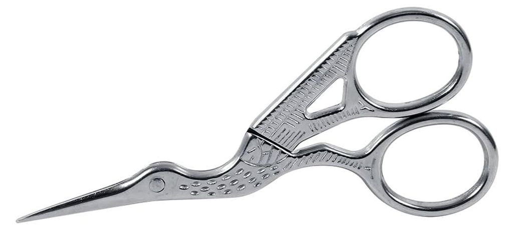 Storchenschere aus Edelstahl, Nähschere, Handarbeitsschere, Stickschere für Schneider und Kunsthandwerker