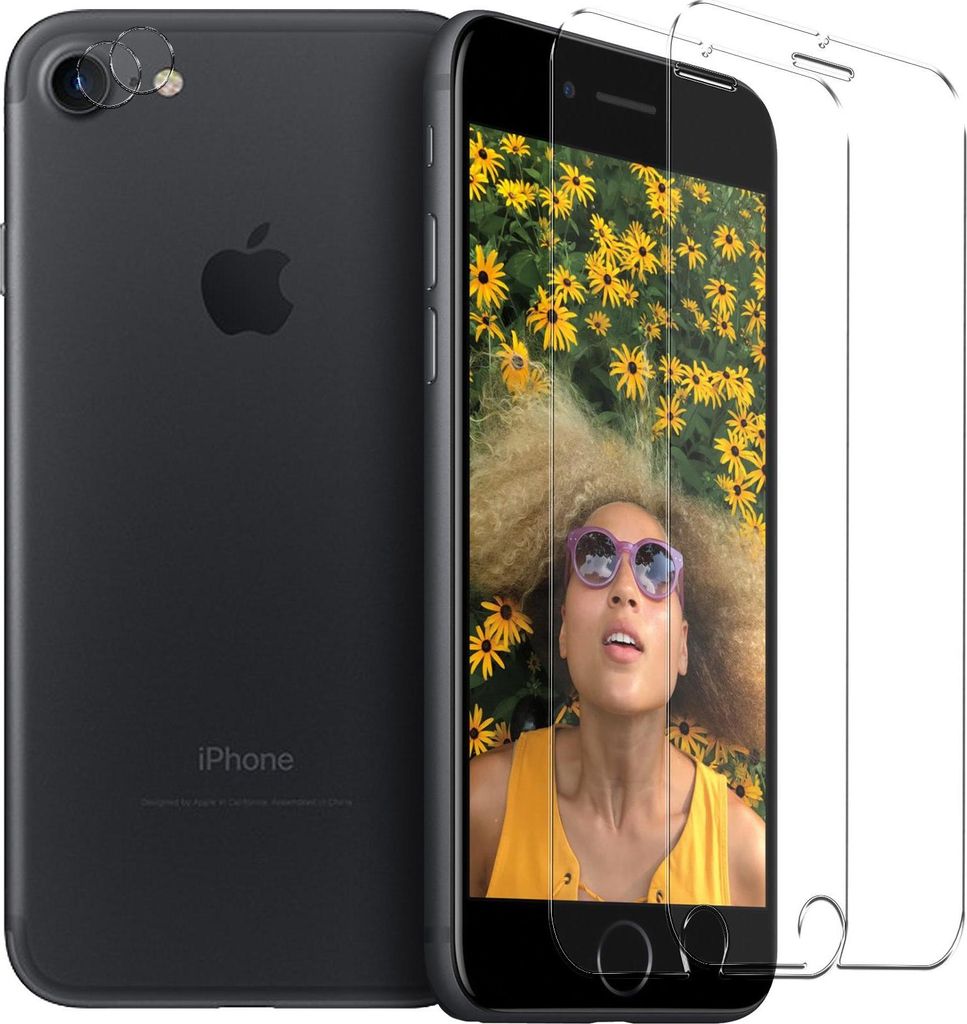 Panzerglas für Apple iPhone 7 / 8 / SE 2 Schutzfolie 2x Kamera Schutzglas Folie 2x Panzerfolie