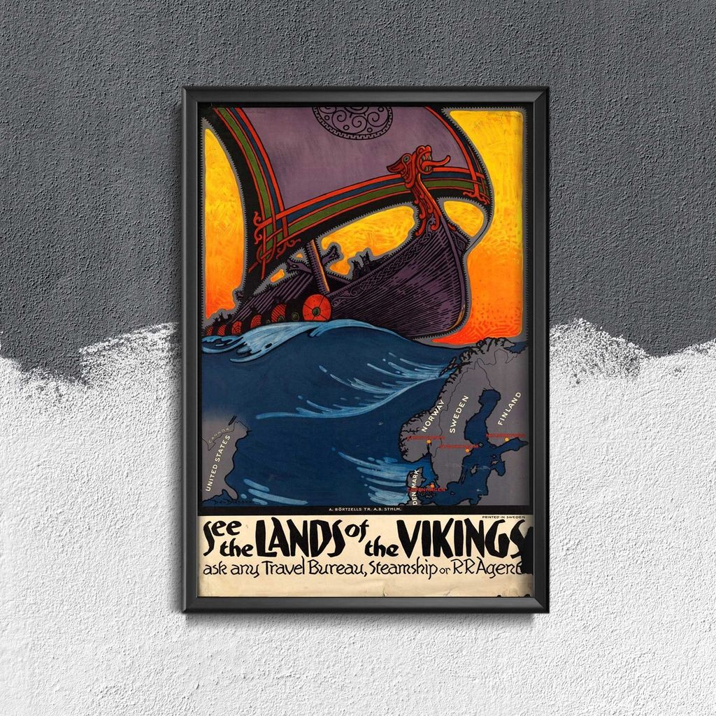 Poster - Canvas - Leinwand - 42 cm x 59,4 cm - Schweden Thor Viking Skandinavien
