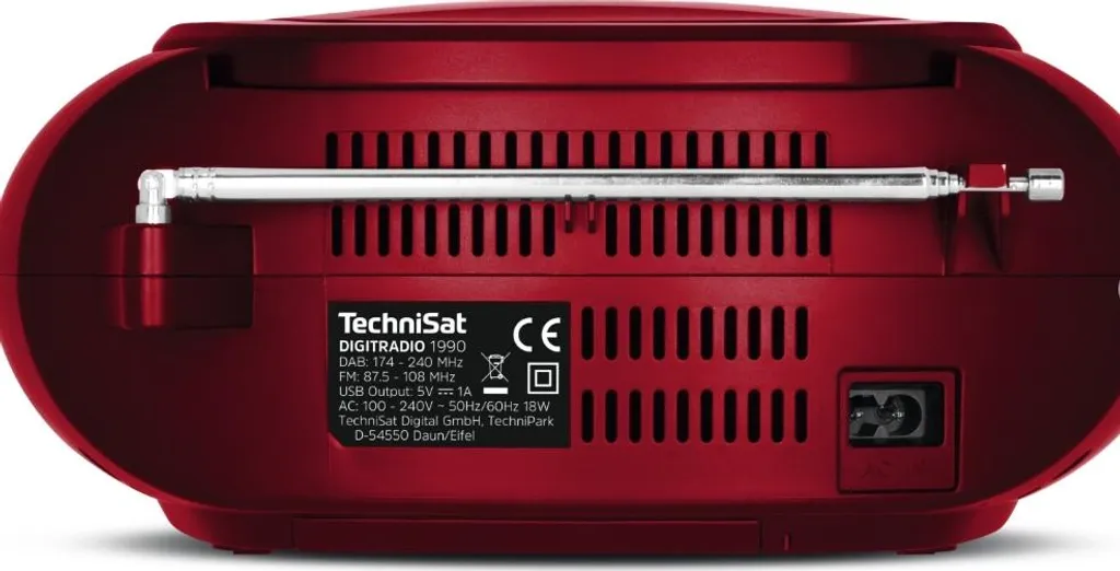 Technisat DigitRadio 1990 rouge - Radio CD Boombox Bluetooth Portable - 7