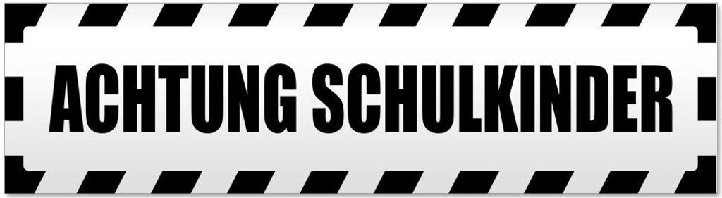 Kiwistar Achtung Schulkinder gestreift Magnetschild Schild magnetisch - 60cm Schwarz - Magnetfolie für Auto PKW Kfz