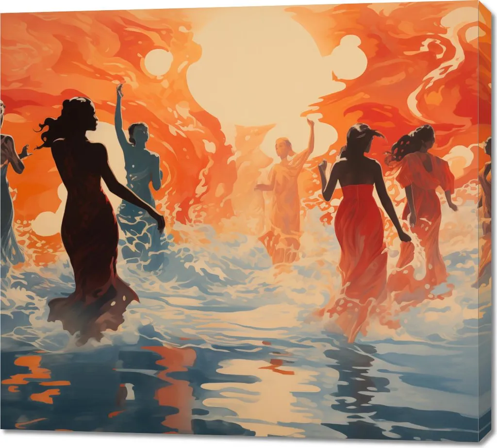 Quadro su Tela Danza Ardente 100x90cm - Arte Contemporanea Passione