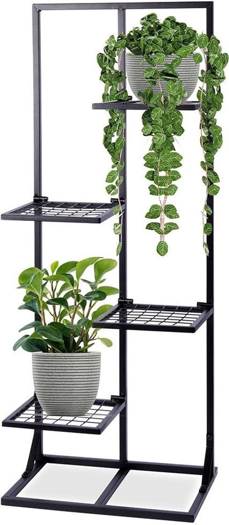 Blumenständer aus schwarzem Metall, 4 Ebenen, 102 cm Produktbild 