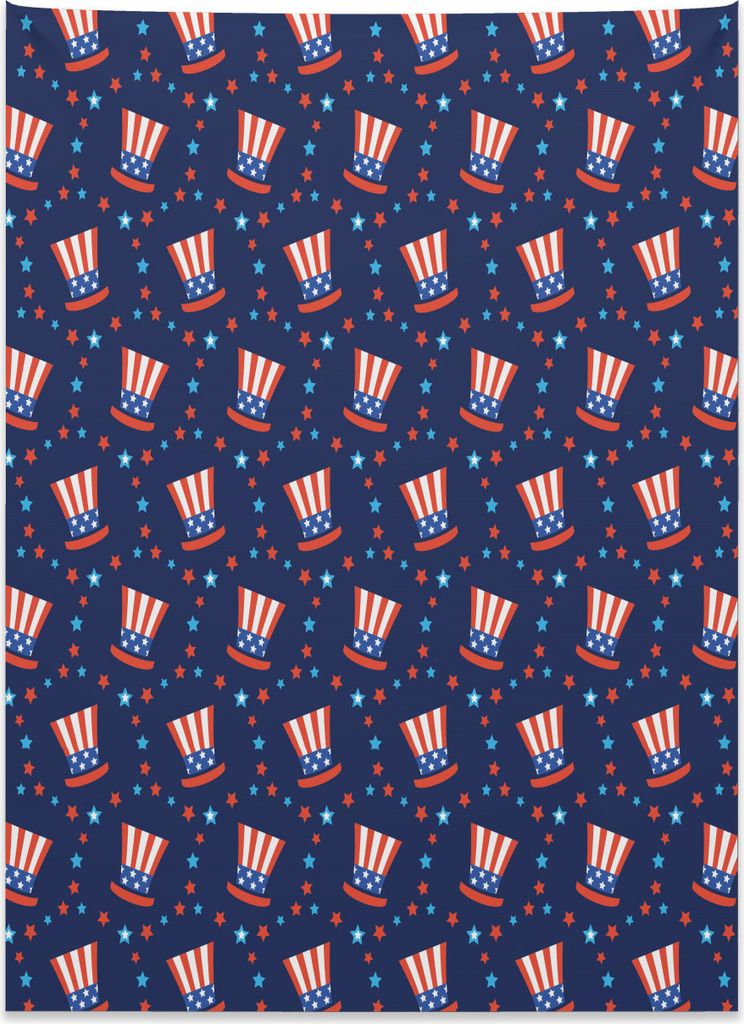 Abakuhaus Vereinigte Staaten von Amerika Wandteppich, Uncle Sam Hüte Unabhängigkeit aus Weiches Mikrofaser Stoff Kein Verblassen Klare Farben Was...