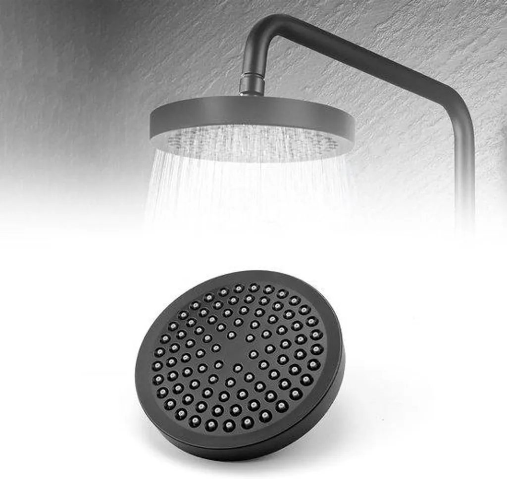 Pomme de douche haute pression noire de luxe au design contemporain