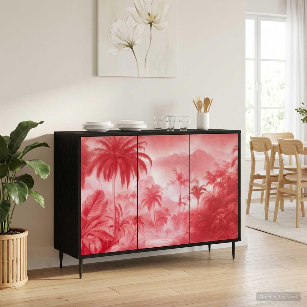 vidaXL Sideboard AACHEN Schwarz Eichen-Optik 102 x 33 x 76 Produktbild 