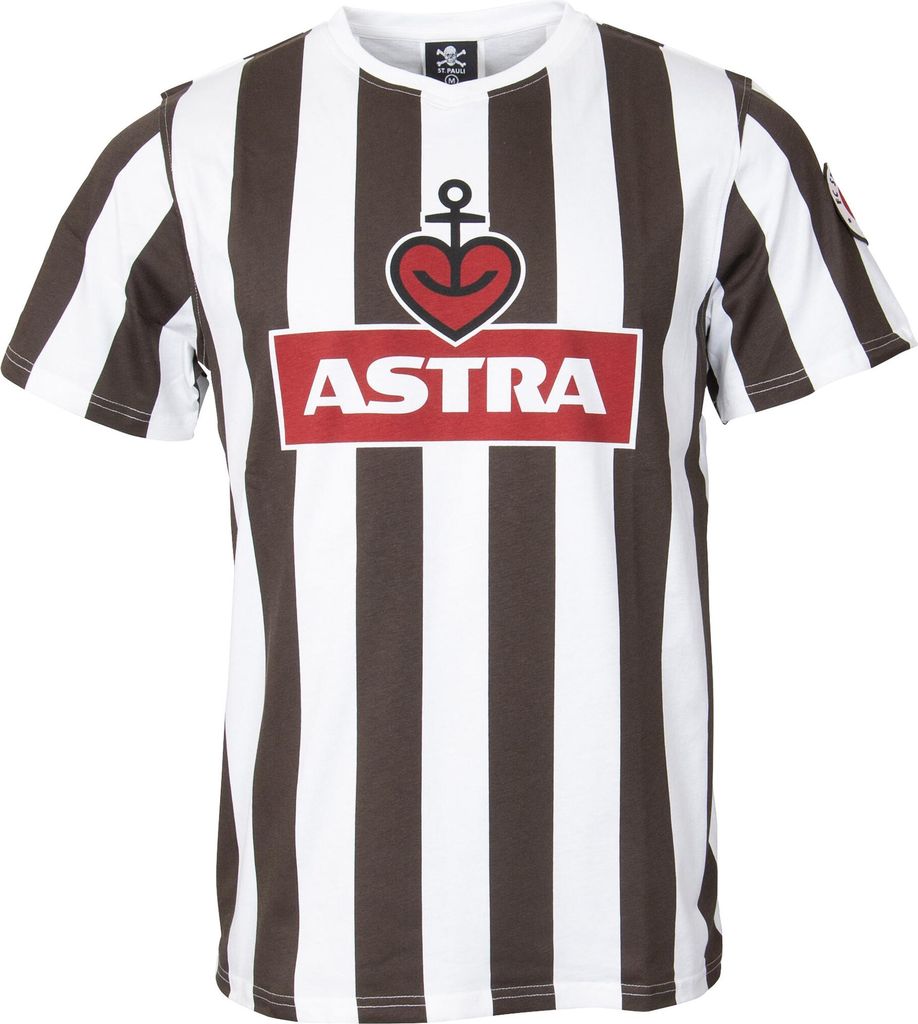 FC St. Pauli - T-Shirt Traditions-Shirt Astra - braun/weiß