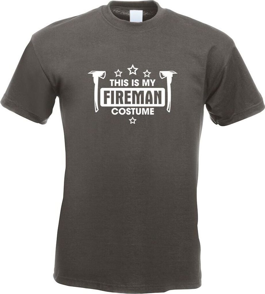Kiwistar - T-Shirt - Graphit - This is My Fireman Costume Motiv Bedruckt Funshirt Design Print - mit Motiv Bedruckt - Funshirt Design - Sport - Fre...