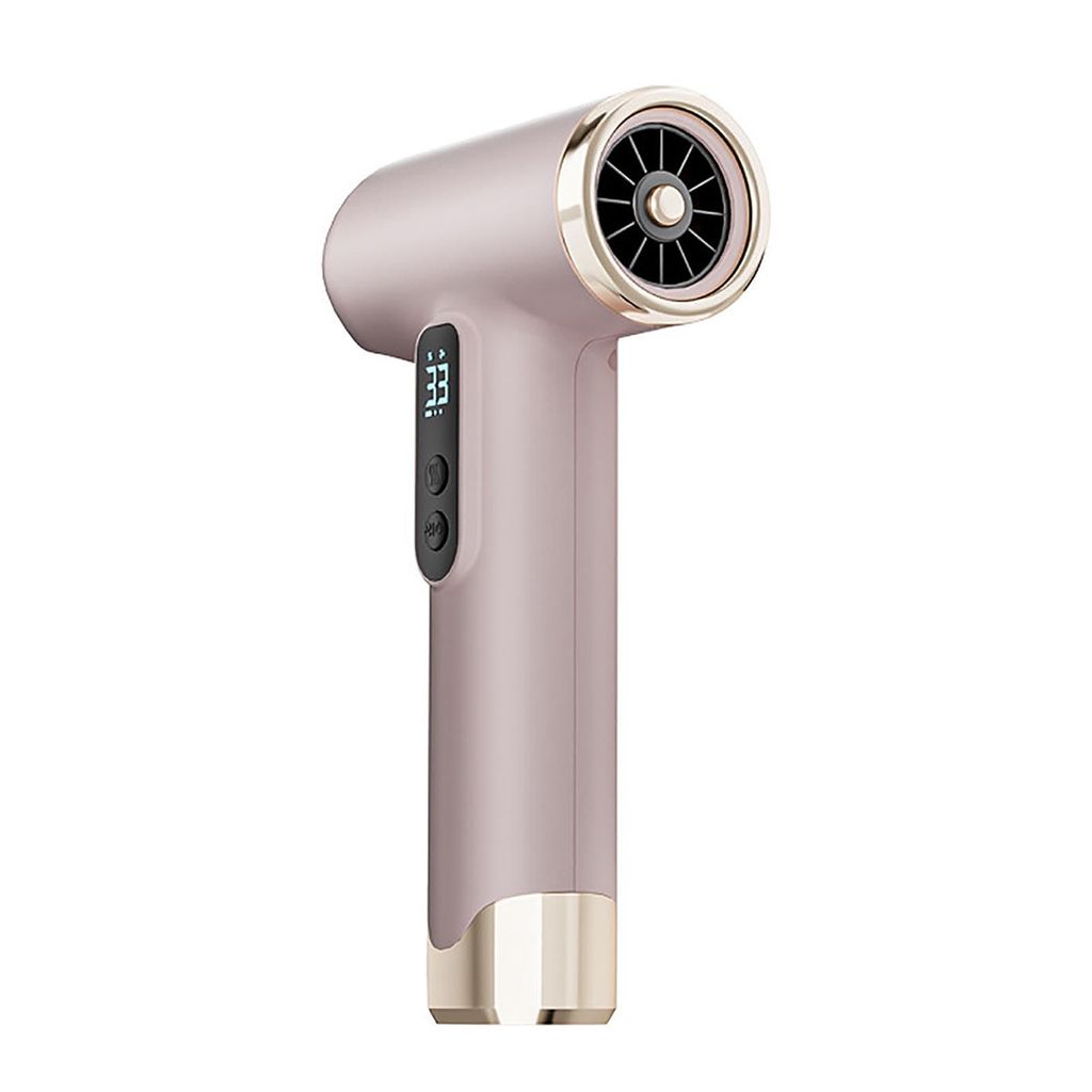 Haartrockner, Kabelloser Haartrockner, Tragbarer Haartrockner mit LED Anzeige, 100k RPM, 18w Schnellladung, 200w, 15600 mAh, Rosa