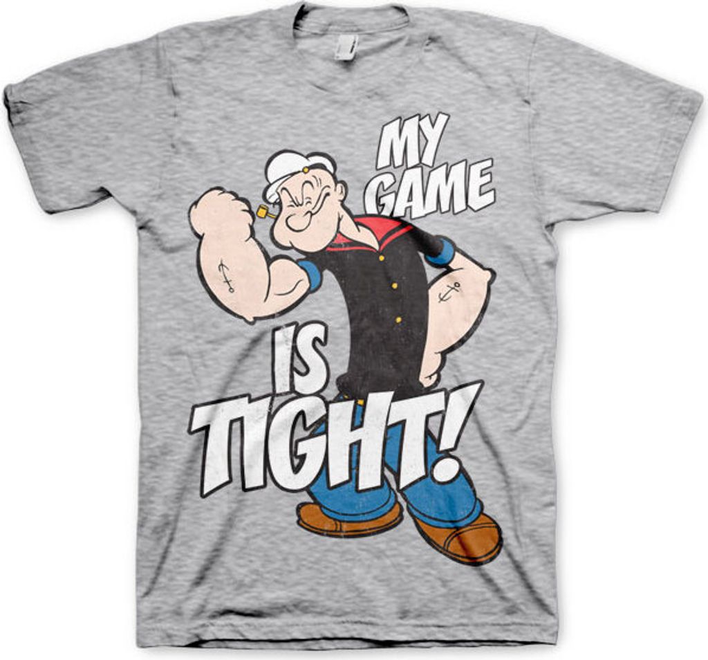 Popeye - Game Is Tight T-Shirt - XX-Large - Heather-Grey Produktbild 