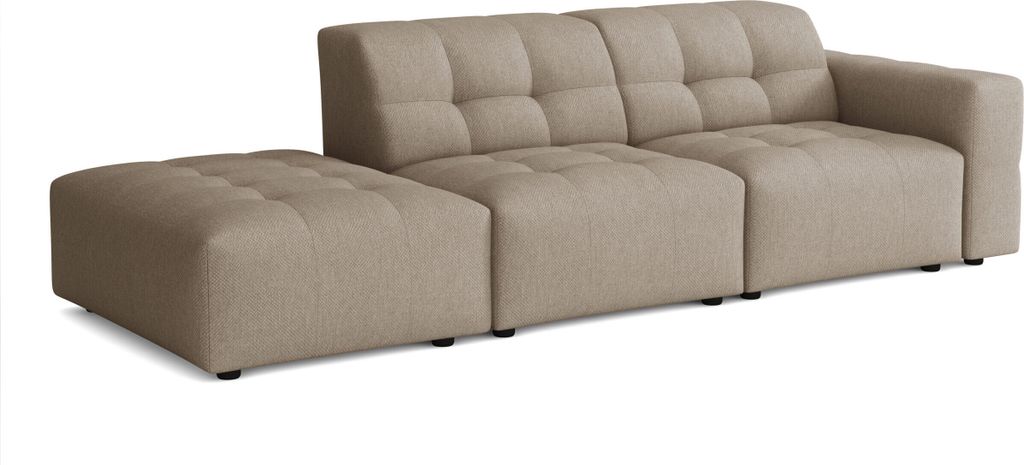 Kaiser Möbel Elegantes 2-Sitzer-Sofa Bergamo mit Zusatzsitz Megan Beige Rechts