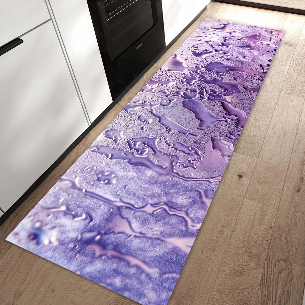 Küchenteppich 80x250cm rutschfest & abwischbar PVC Läufer - Rauchige Tropfen