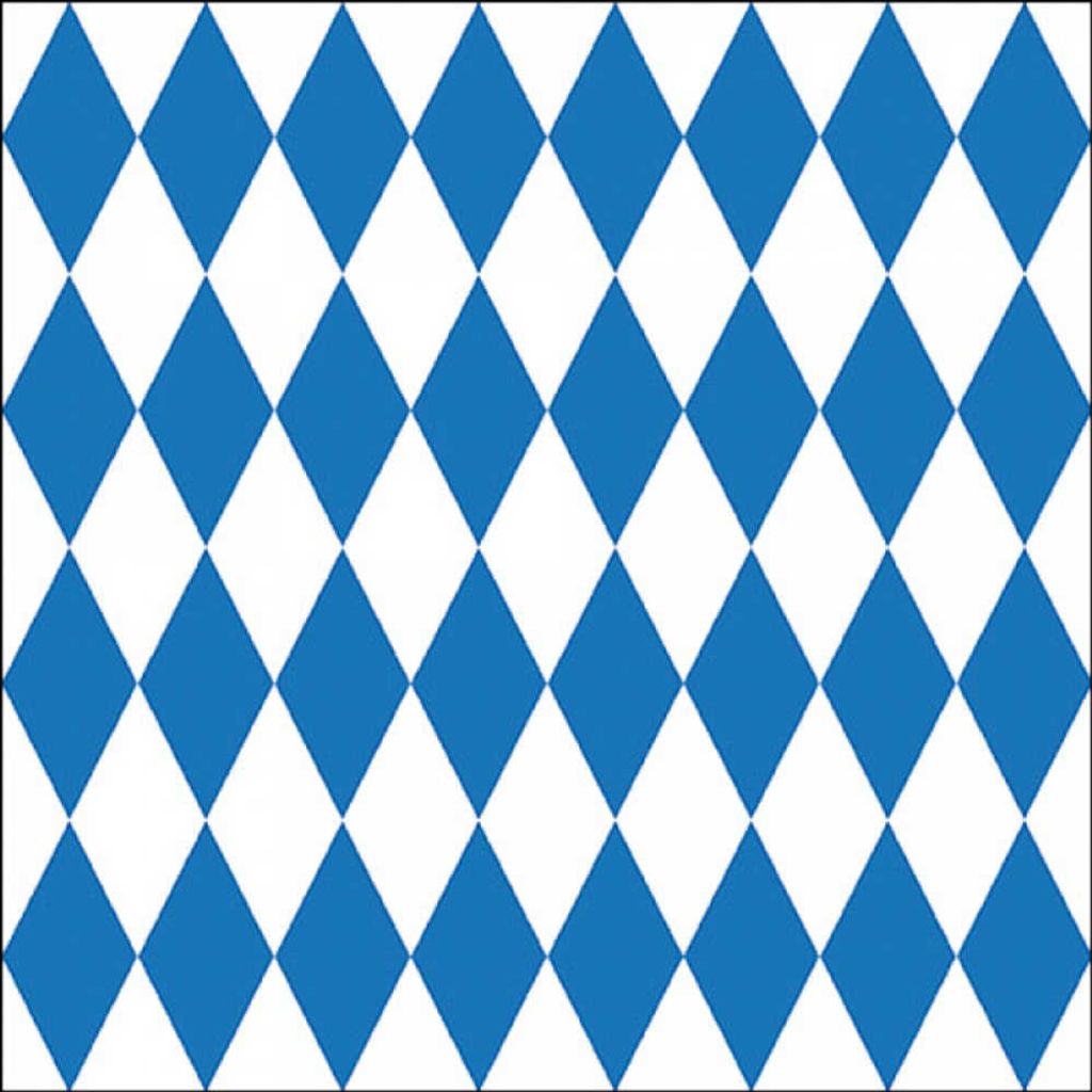 20 Servietten 33×33cm Bayern Raute blau weiß Produktbild 