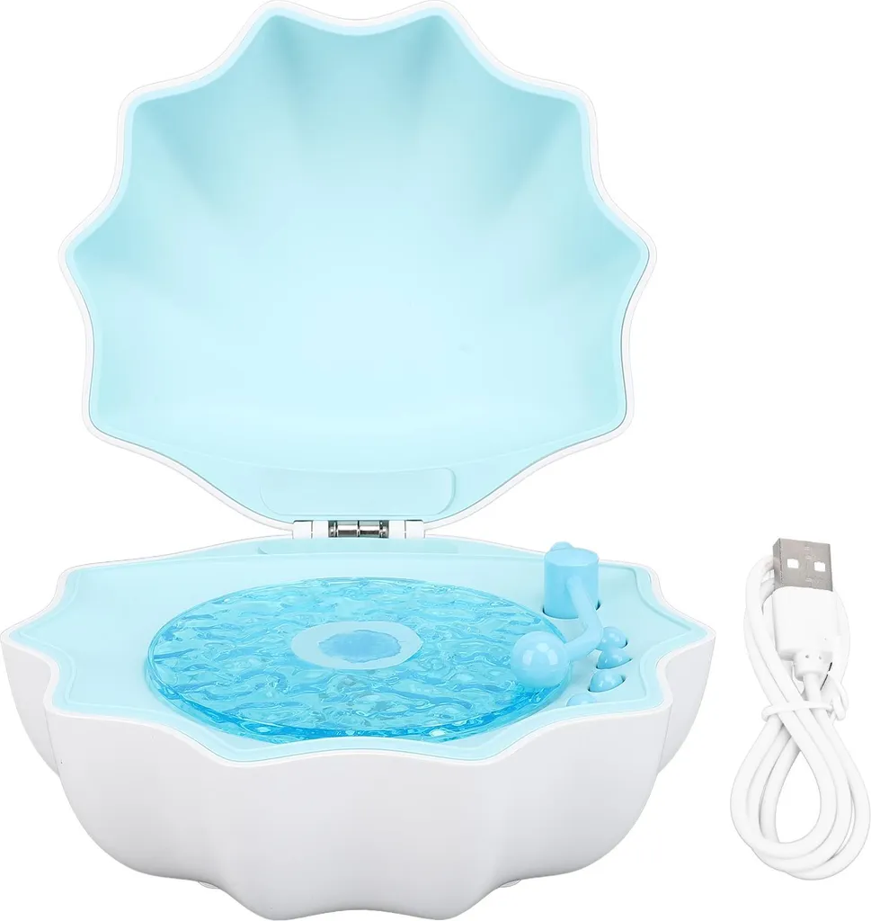Enceinte portable Shell Lamp bleue avec veilleuse projection musicale