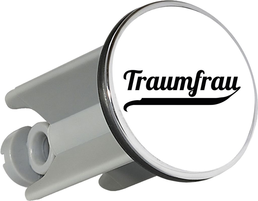 Huuraa Waschbeckenstöpsel Traumfrau Schriftzug 4cm höhenverstellbar Abflussstopfen Geschenkidee