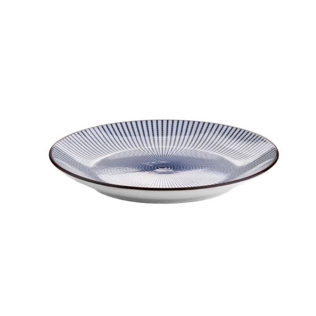 Talerz deserowy NAVIA granatowy z brązową obwódką 19 cm Zdjęcie produktu 2