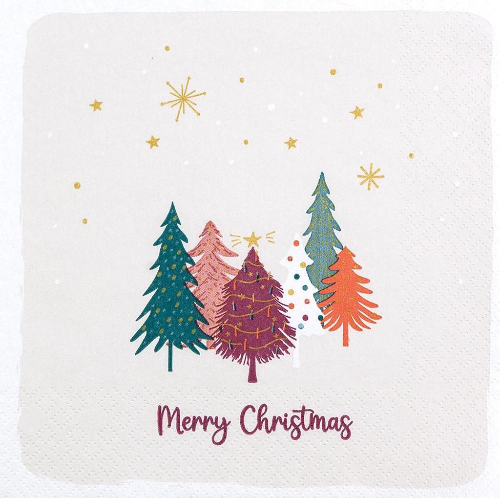 HOME FASHION Serviette Sweet Xmas Trees 33x33 cm Weihnachten Tischdeko