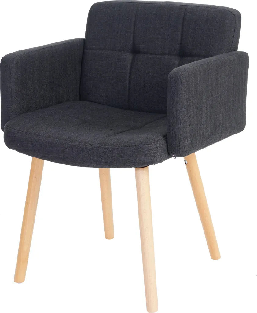 Chaise de cuisine grise Orlando II, siège confortable au style vintage