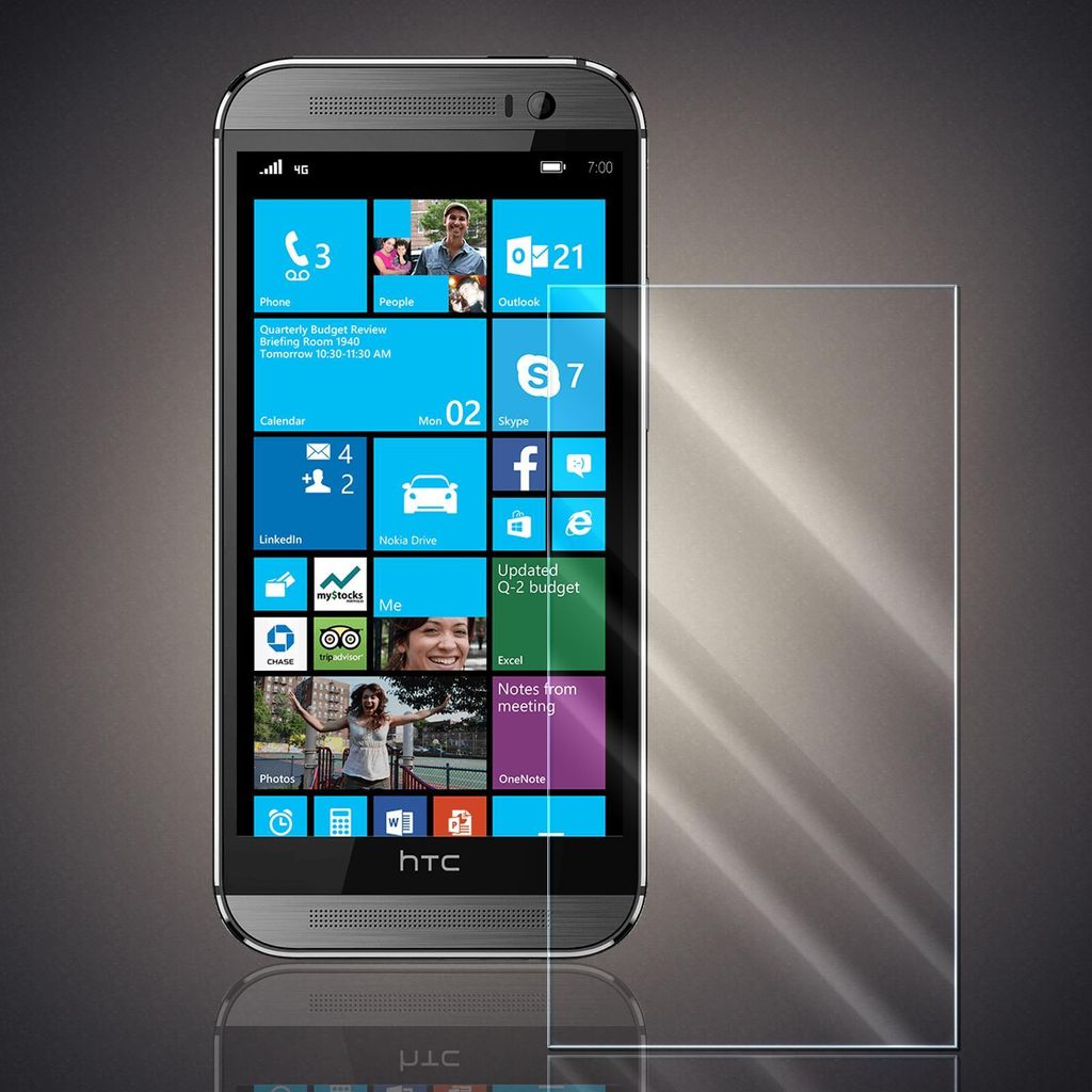 Panzer Folie für HTC One M7 Echt Glas Displayschutzfolie Produktbild 