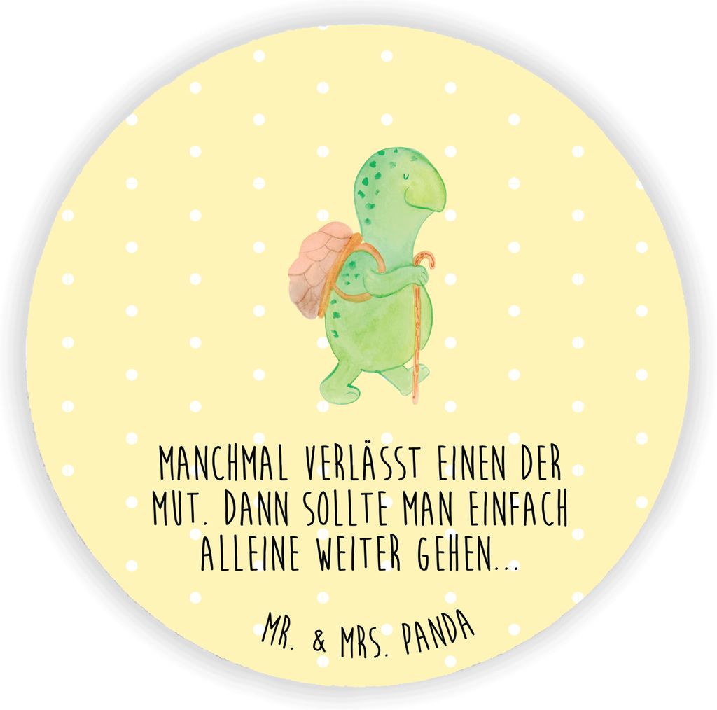 Mr. & Mrs. Panda magnet Schildkröte Wanderer - Gelb Pastell - Geschenk, für kühlschrank, Motivationssprüche, Motivationsspruch, Schildkröten, ...