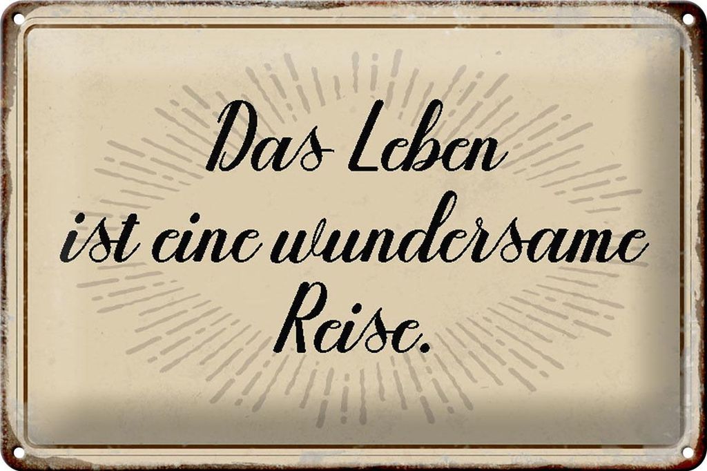 Blechschild Spruch 30x20cm das Leben ist wundersame Reise Produktbild 