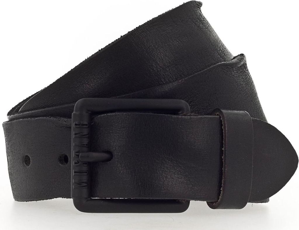MUSTANG Leder Gürtel Leather Belt 40mm W85 Black schwarz