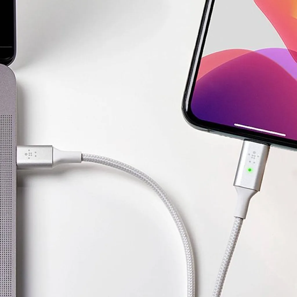 Câble USB-C vers Lightning avec indicateur LED de charge Belkin Gris - 9