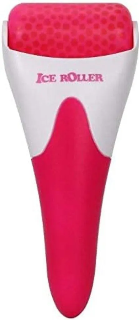 Rouleau anti-migraine rouge compact avec bille en acier rafraîchissante