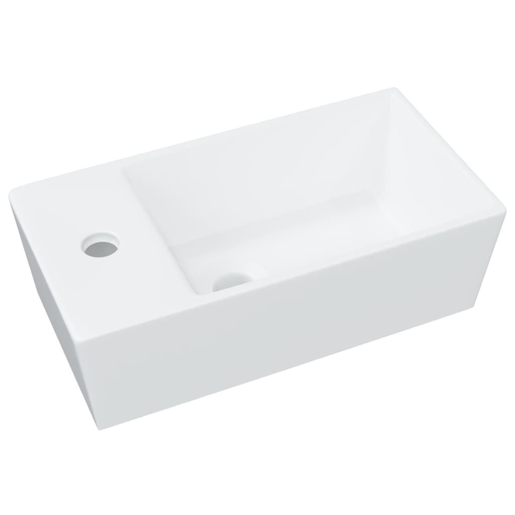vidaXL Waschbecken Weiß 48x25x15 cm Keramik Produktbild 