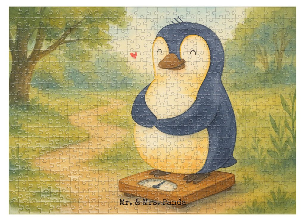 Mr. & Mrs. Panda Puzzle Pinguin Diät Design 551 Teile - Weiß - Geschenk, 1000, 500, Abnehmen, Puzzlespiel, 2000, 300, Selbstliebe