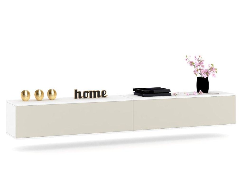 TV-Lowboard Fernsehschrank SIMPLY DUO HÄNGEND Weiß Produktbild 