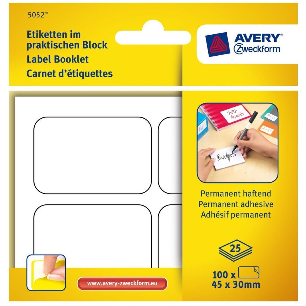Etikety v bloku 45x30mm trvalé 100x kusů Obrázek produktu 