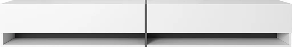 Meuble TV Mirrgo 200 cm blanc avec inserts graphite effet bicolore - 3
