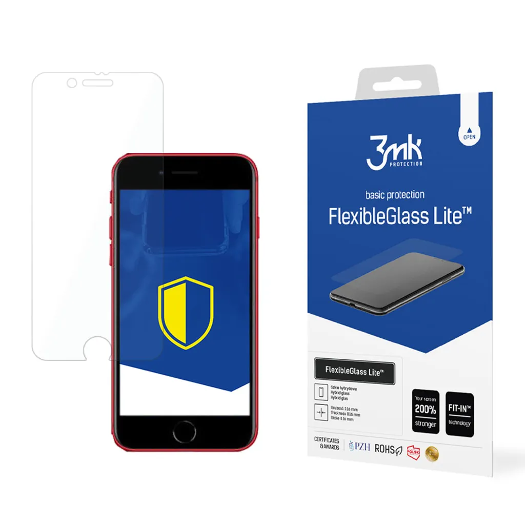 Cover Schermo iPhone SE 2020: 3Mk ElasticGlass Lite Invisibile