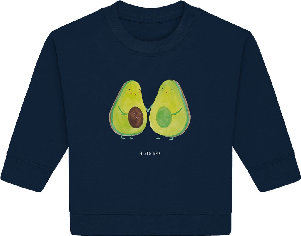 Mr. & Mrs. Panda Organic Baby Pullover Avocado Pärchen 12. - 18. Monat - French Navy - Geschenk, Liebe, Kinder, Avocados, Bullover, Babyparty