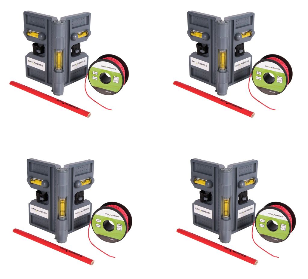 Alberts 4 x Montagehilfe für Pfostenträger, Bodenhülsen und Metallpfosten, Kunststoff, grau
