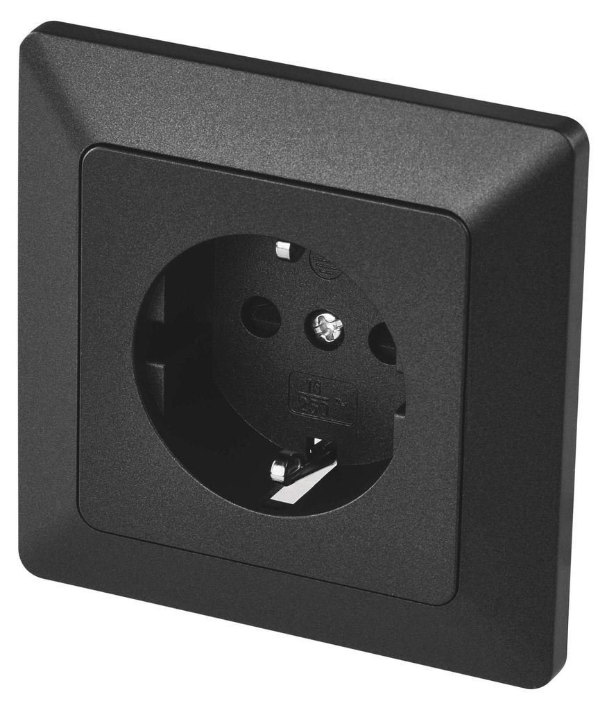 Steckdose SCHUKO, anthrazit