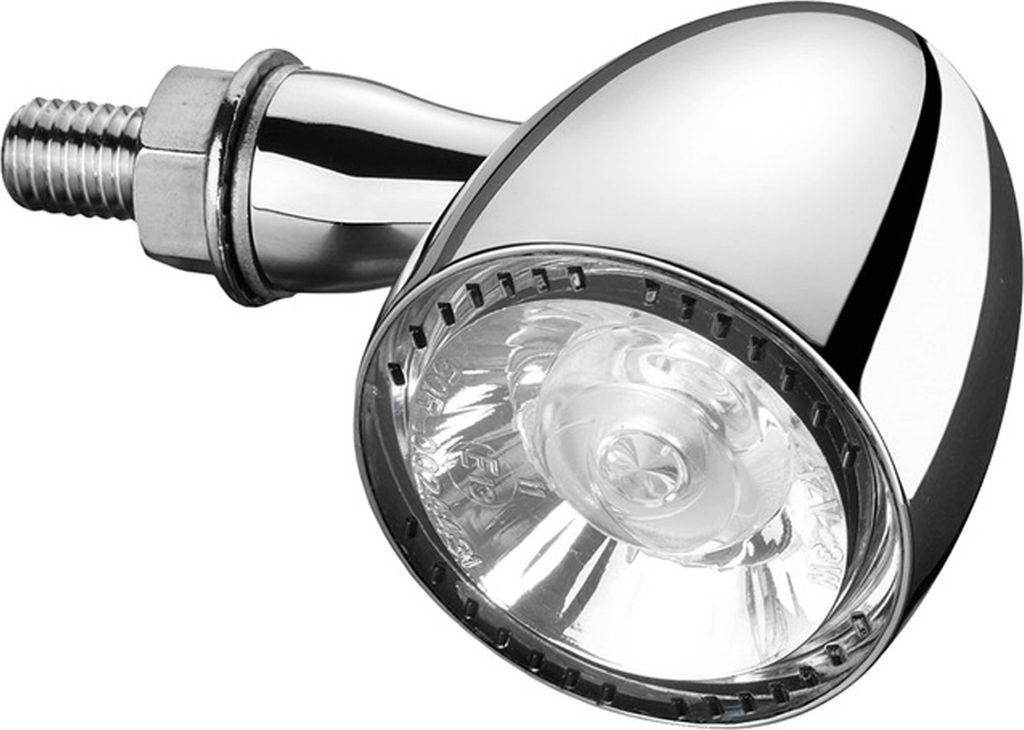 Kellermann Bullet 1000 PL white - LED Blinker mit Positionslicht chrom
