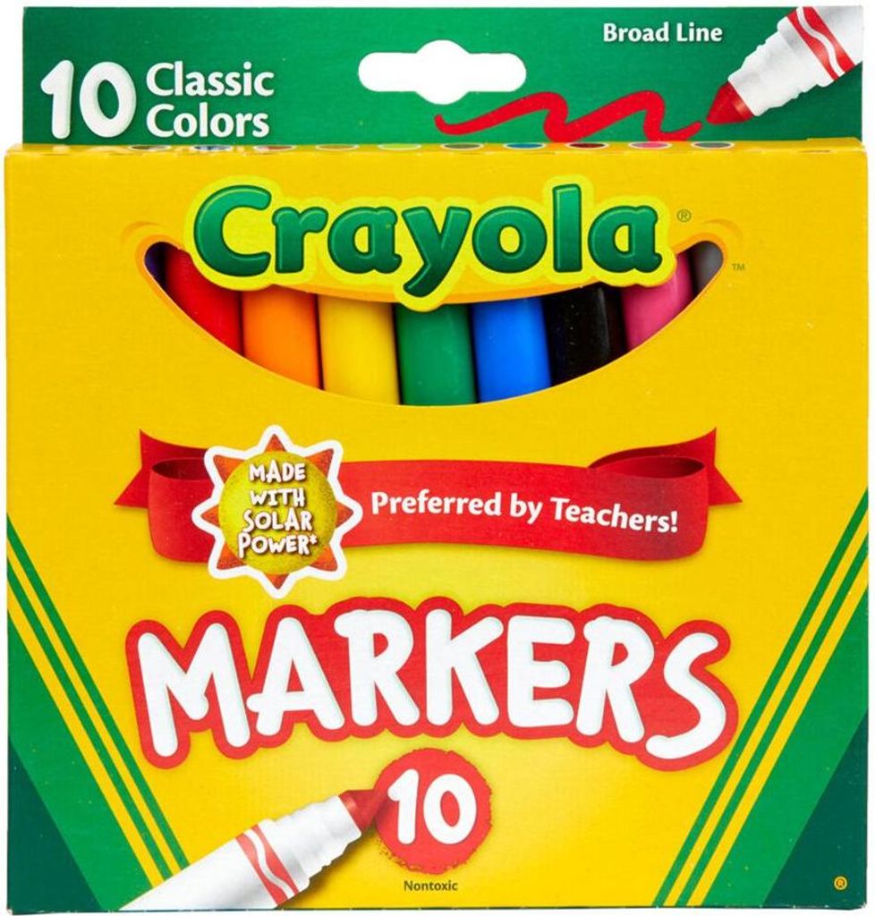 Crayola | Pennarello con punta larga - 10 colori - Atossico Immagine del prodotto 