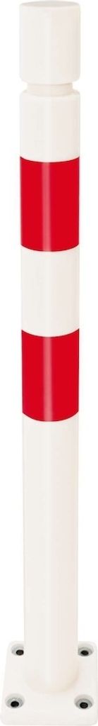 PROREGAL Rammschutzpoller aus hochwertigem Kunststoff (TPU) zum Aufdübeln | HxØ 100x8cm | Geeignet für Innen- & Außenbereich | Rot-Weiß