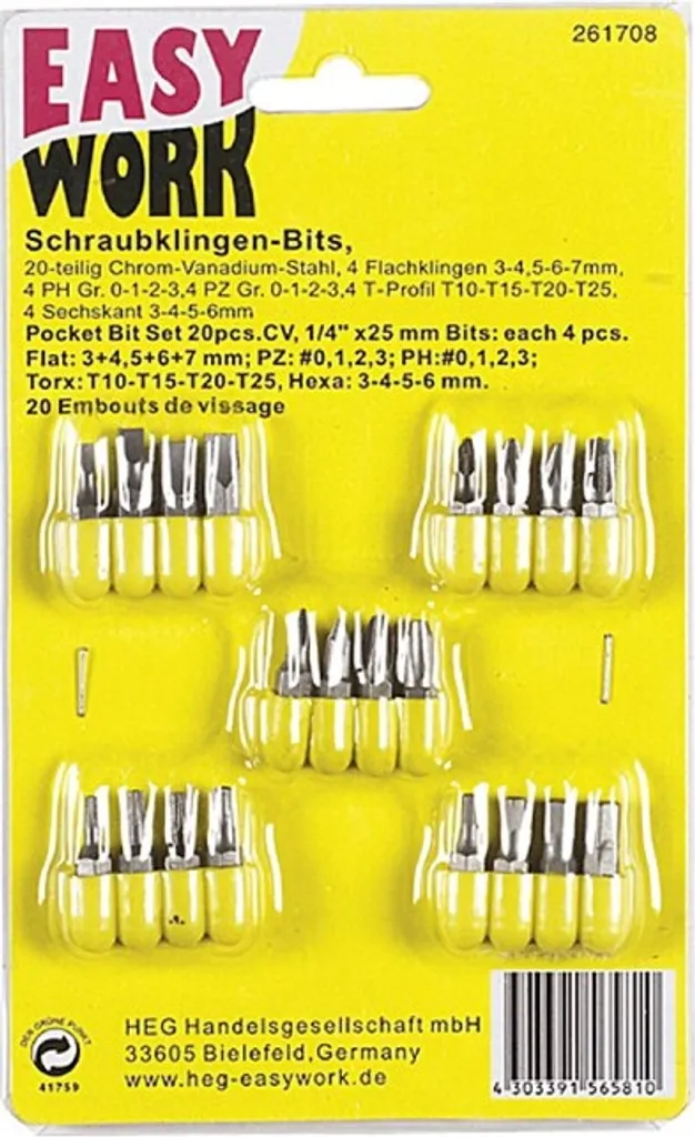 Occasione Set 20 Inserti EASY WORK 261708 - Qualità al Miglior Prezzo