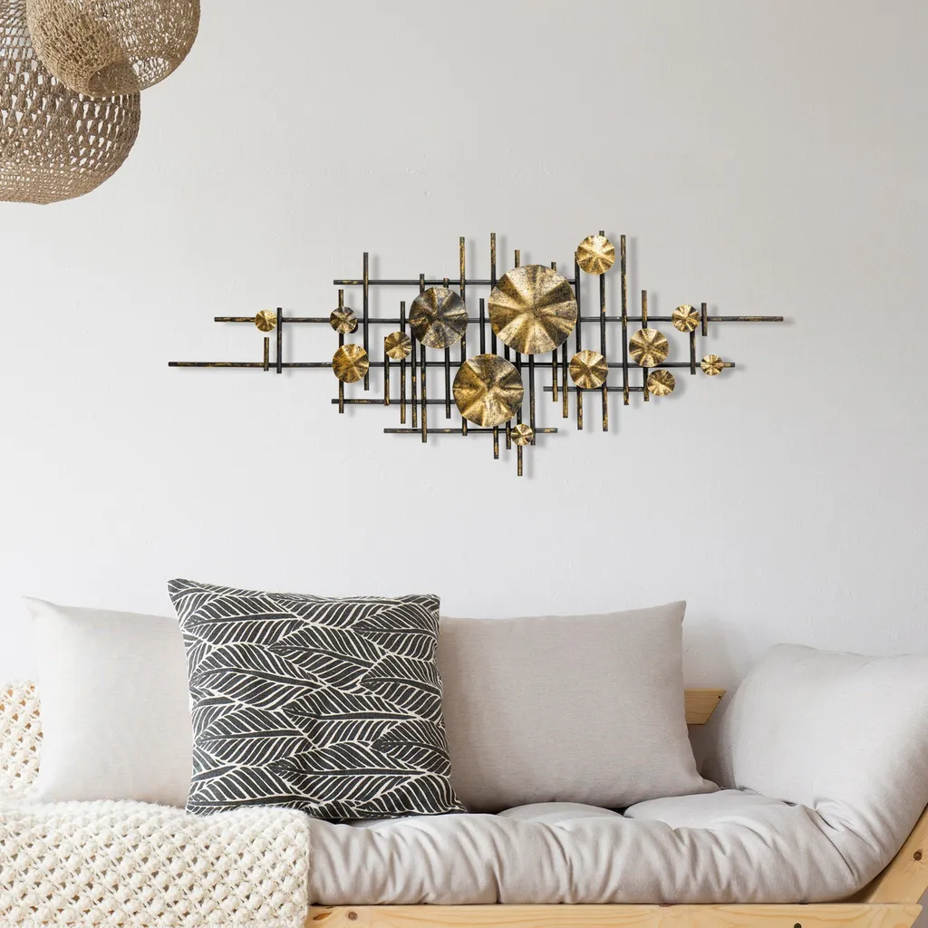 Sculpture Murale Design en Métal Mihrimah Multicolore pour Salon Chic