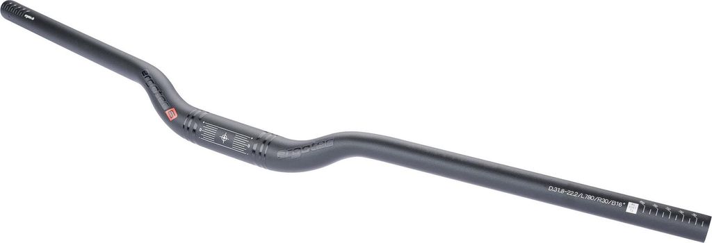 ergotec Lenkerbügel Riser Bar 30 Comfort Alu Ø 31,8mm 780 mm sandgestrahl 16°, schwarz