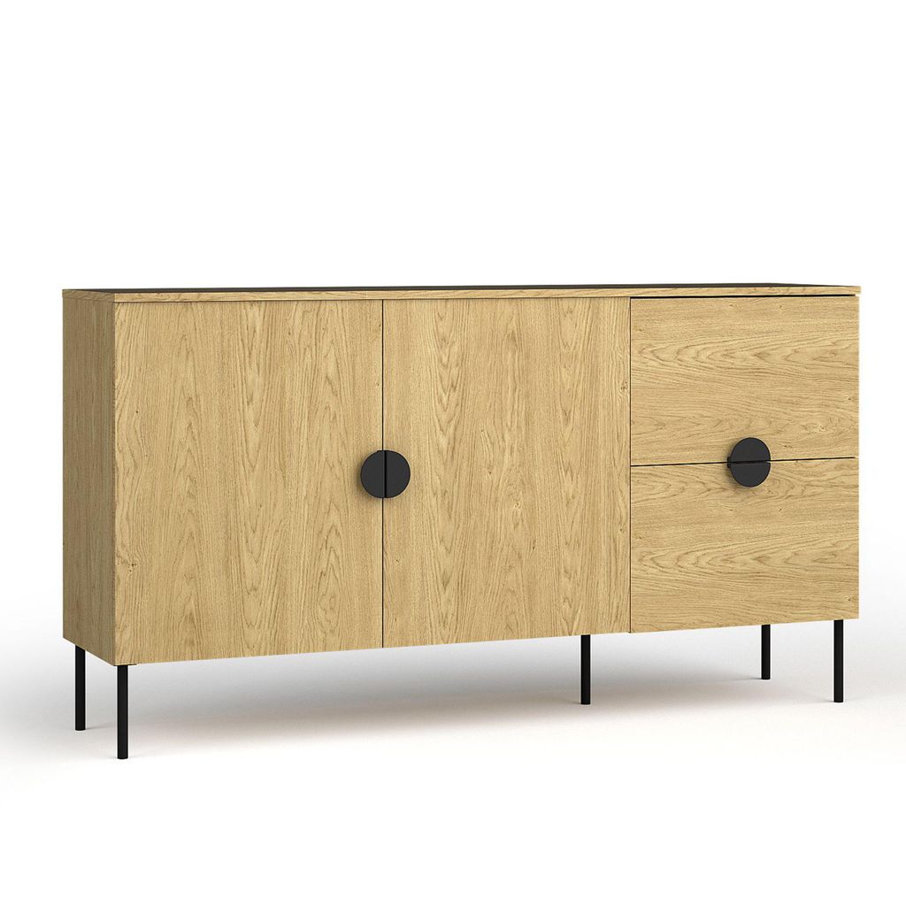 AX Living Große Kommode Brunelli 160 cm Eiche Baltic Kommode modern