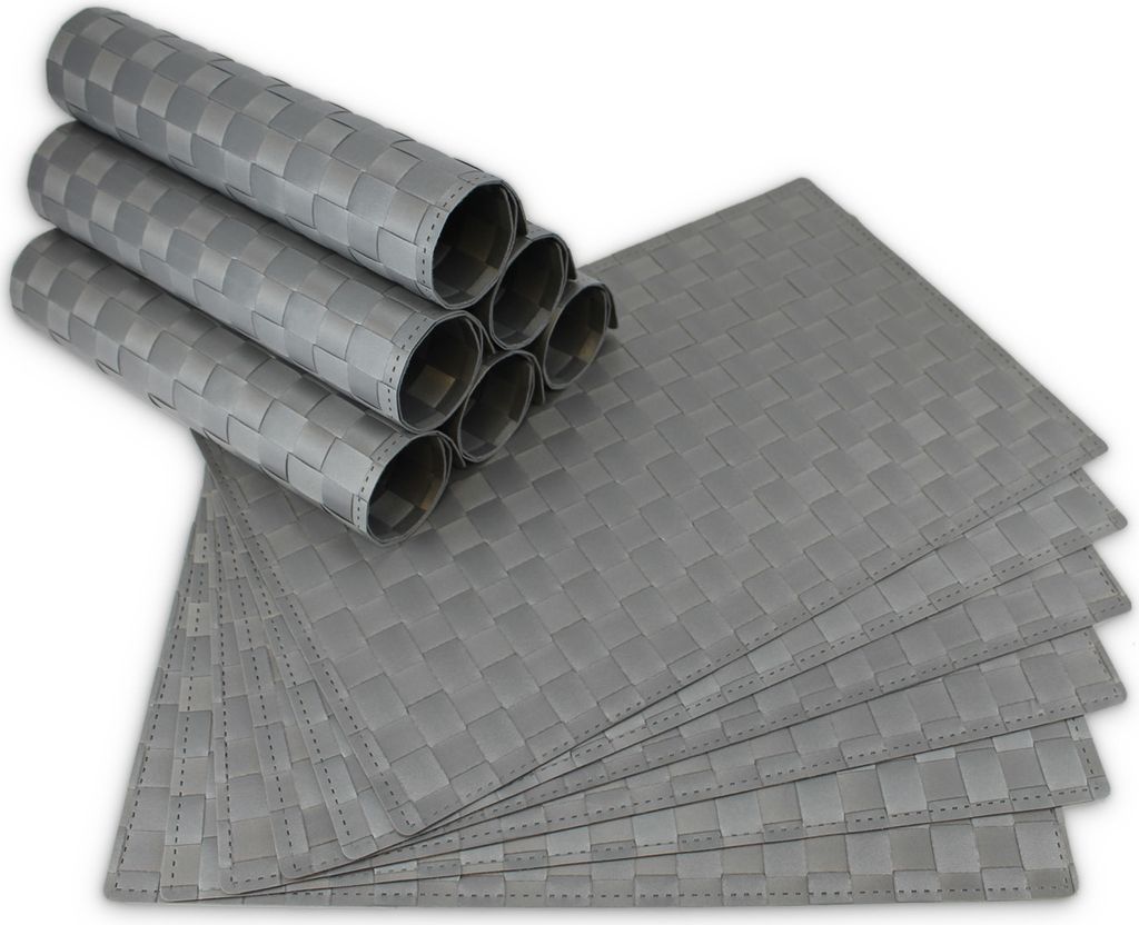 Tischsets MODERN 12er Set Grau als Tischuntersetzer