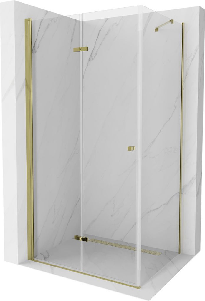 Mexen Lima klappbare Duschkabine 70 x 100 cm, Transparent, Gold - 856-070-100-50-00